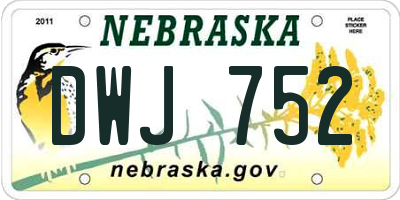NE license plate DWJ752