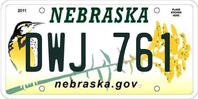 NE license plate DWJ761