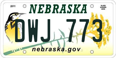 NE license plate DWJ773