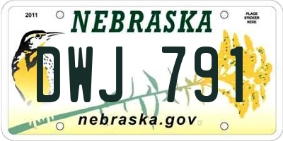 NE license plate DWJ791