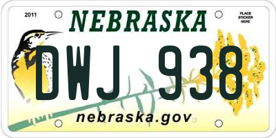 NE license plate DWJ938