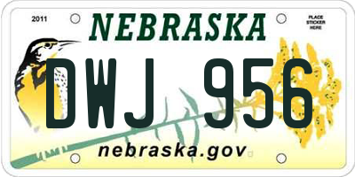 NE license plate DWJ956