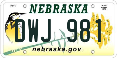 NE license plate DWJ981
