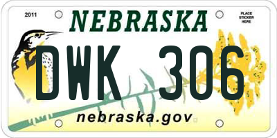 NE license plate DWK306