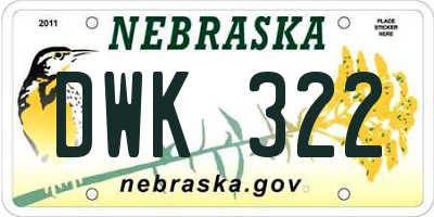 NE license plate DWK322
