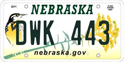 NE license plate DWK443
