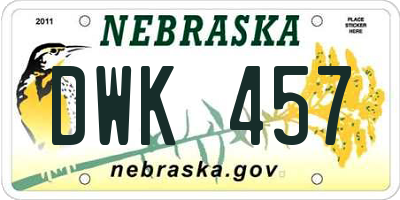 NE license plate DWK457