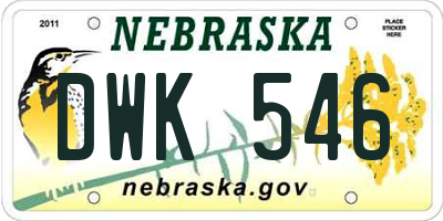 NE license plate DWK546