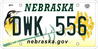 NE license plate DWK556