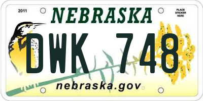 NE license plate DWK748