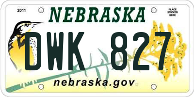NE license plate DWK827