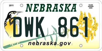 NE license plate DWK861