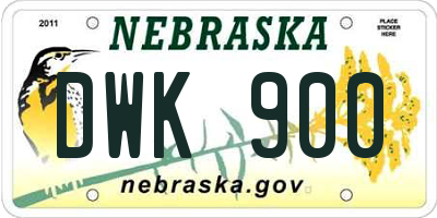 NE license plate DWK900