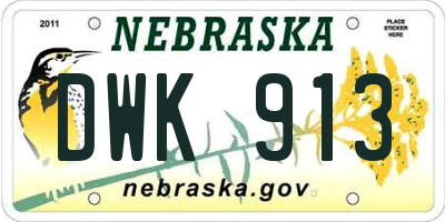 NE license plate DWK913