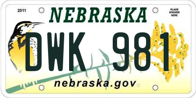 NE license plate DWK981
