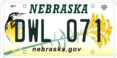 NE license plate DWL071