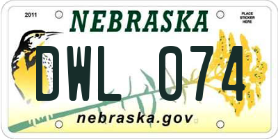 NE license plate DWL074