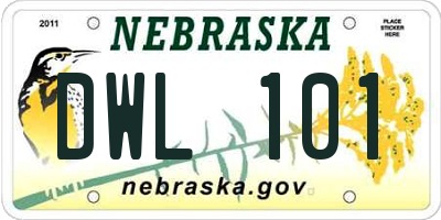 NE license plate DWL101