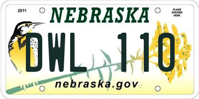 NE license plate DWL110