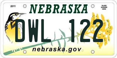 NE license plate DWL122