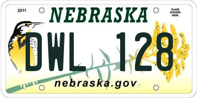NE license plate DWL128