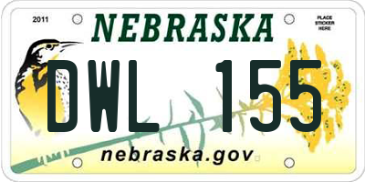 NE license plate DWL155