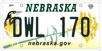 NE license plate DWL170