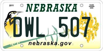 NE license plate DWL507