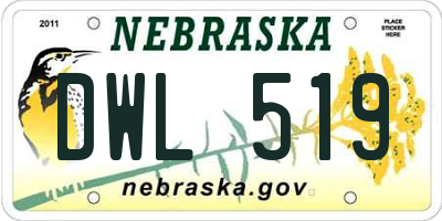 NE license plate DWL519
