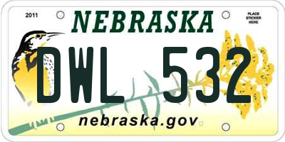 NE license plate DWL532