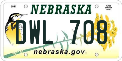 NE license plate DWL708