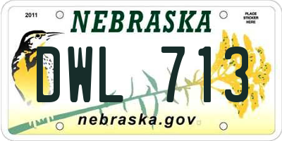 NE license plate DWL713
