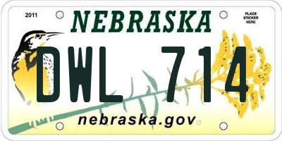 NE license plate DWL714