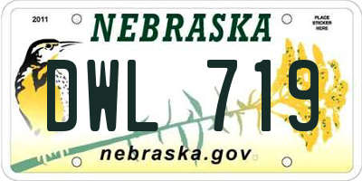 NE license plate DWL719