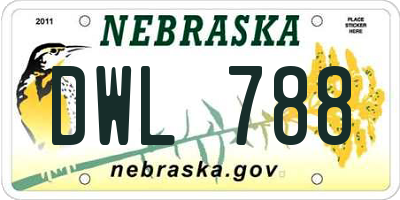 NE license plate DWL788