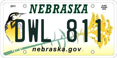 NE license plate DWL811
