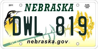 NE license plate DWL819