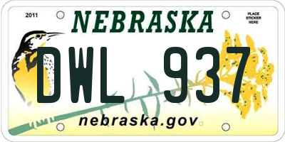NE license plate DWL937