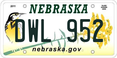 NE license plate DWL952