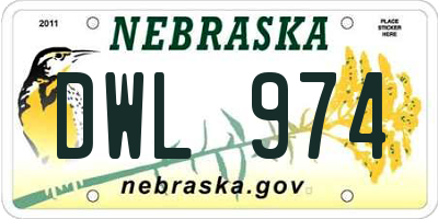 NE license plate DWL974