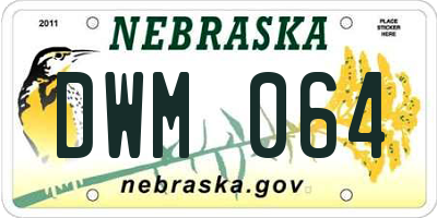 NE license plate DWM064