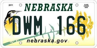 NE license plate DWM166