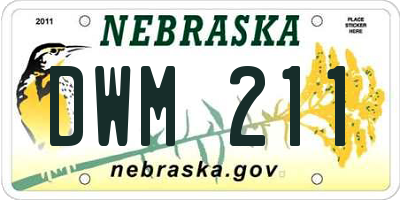 NE license plate DWM211