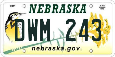 NE license plate DWM243