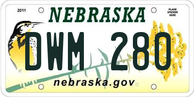 NE license plate DWM280