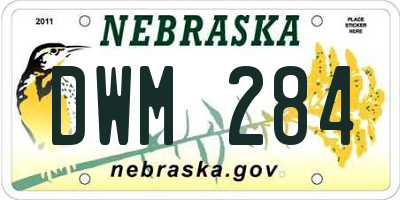 NE license plate DWM284