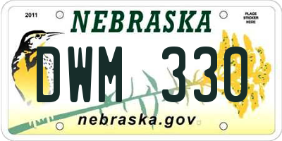 NE license plate DWM330