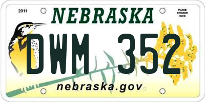 NE license plate DWM352