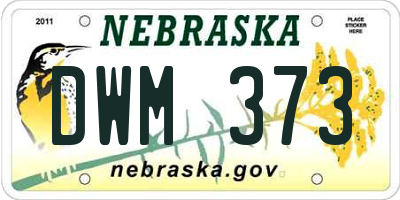 NE license plate DWM373