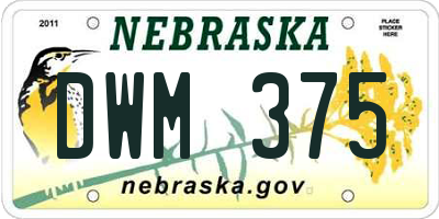 NE license plate DWM375